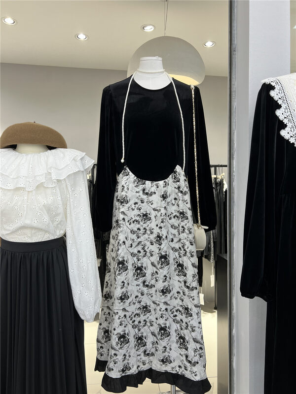 New in autumn! [ZICCI] Flower sweet print dress 106760# XYJ