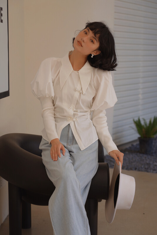 【GL】Exquisite national style shirt with sweater sleeves C7051# JHY