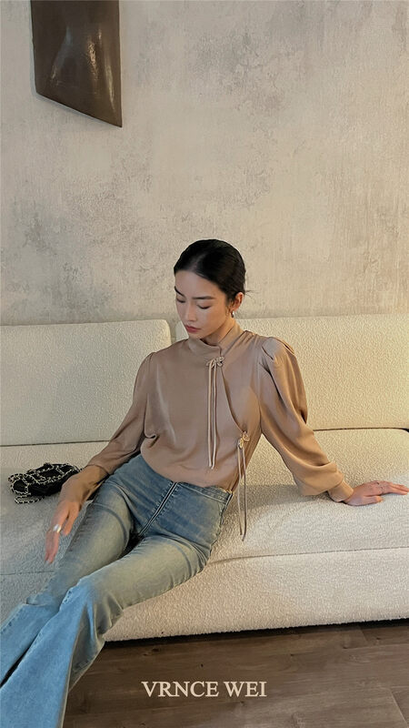 New in autumn! [VRNCE] Big-name minimalist Chinese-style button-up design shirt 5331C# XYJ
