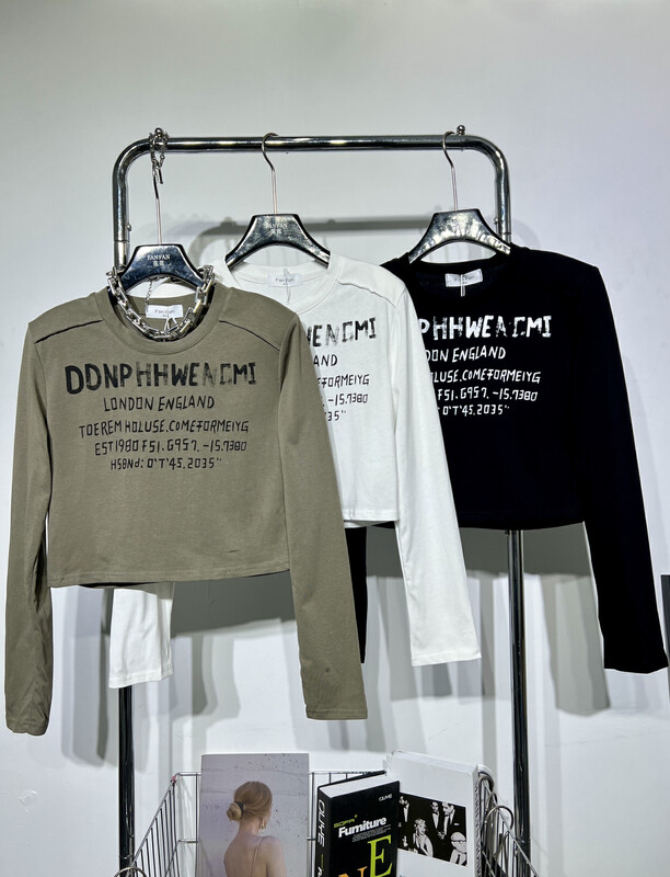 New in autumn! [BAOBAO (FAN FAN)] letter printing comfortable long-sleeved T-shirt 0685# OZQ