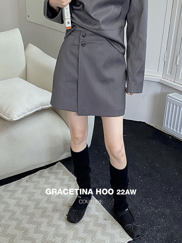 [GRACETINA HOO] niche irregular waist design culottes K8310