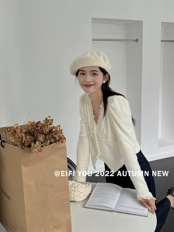 New in autumn!【EI FI YOU】Court style gentle rabbit wool yarn shirt 3827# LSL
