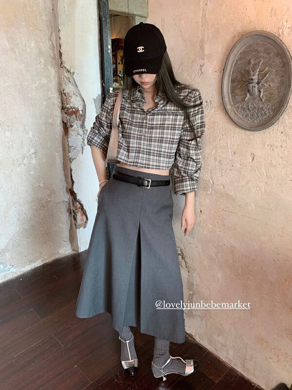 Live ⑲! Autumn is new! [DT CLASSIC] High waist, slim and comfortable design skirt D5105# JHY
