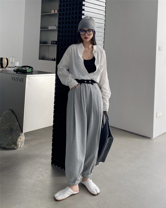 New in early autumn! [HYSO] Color-blocking stitching waistband and leggings casual pants 5209# XJ