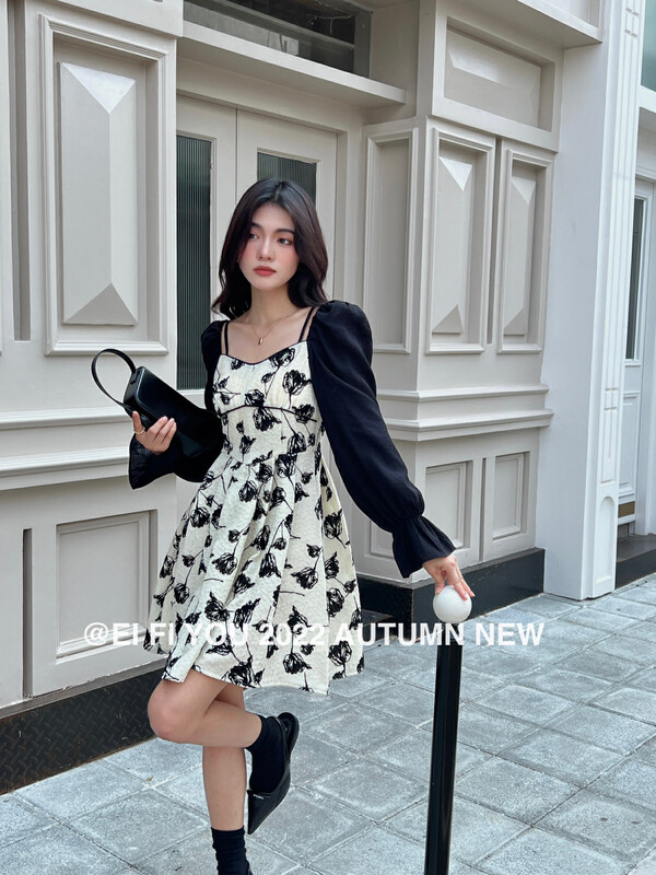 New in early autumn!【EI FI YOU】Ins style floral two-piece dress 5179# LSL