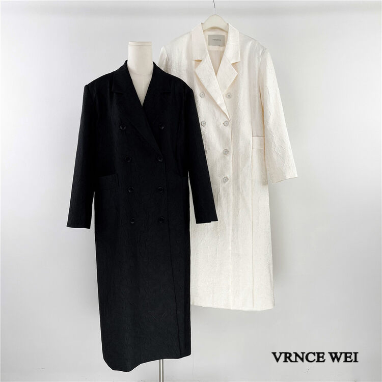 New in autumn! [VRNCE] Big-name simple design double-breasted trench coat 5359A# XYJ