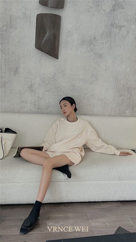 New in early autumn! [VRNCE] Korean loose round neck sweater 5353A-1# XYJ