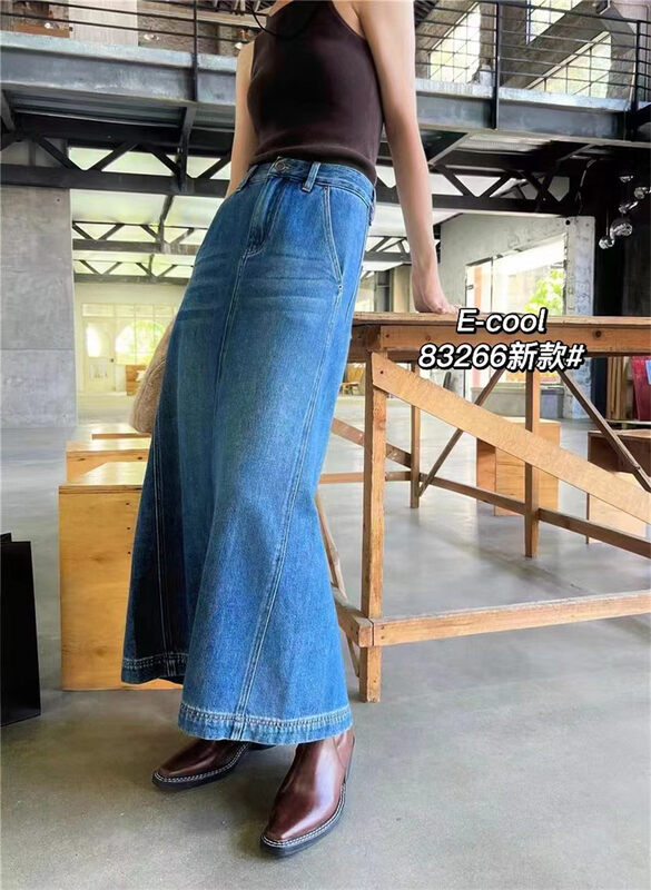 New in autumn! [Pants and jeans] Retro high waist long skirt 83266# HJY