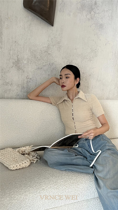 New in early autumn! [VRNCE] Simple and slim all-match POLO shirt 5326# XYJ
