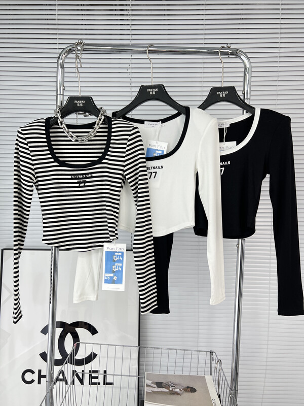 New in autumn! [BAOBAO (FAN FAN)] striped all-match alphabet shirt 0707# OZQ