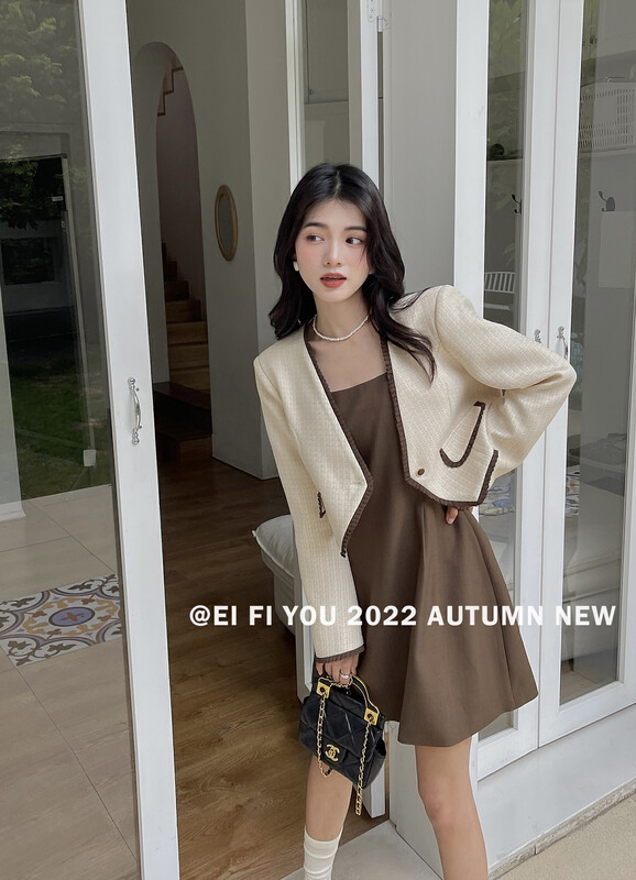 New in early autumn!【EI FI YOU】Xiaoxiang style short coat + suit suspender dress suit 5121# LSL