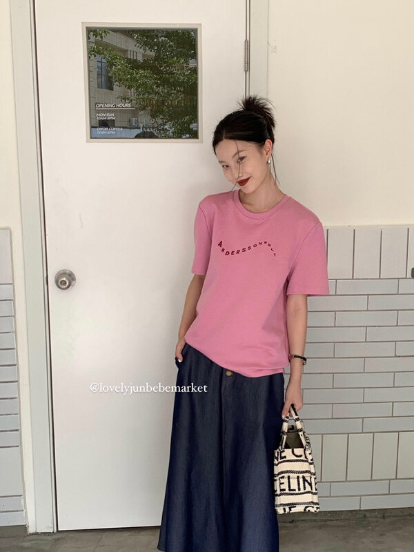 New in autumn! [DT CLASSIC] round neck comfortable and versatile English alphabet short-sleeved T-shirt D4937# JHY