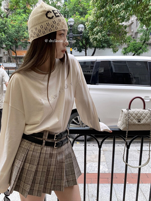 New in autumn!【DT CLASSIC】Korean Internet celebrity slimming retro plaid skirt D5137-C1# JHY