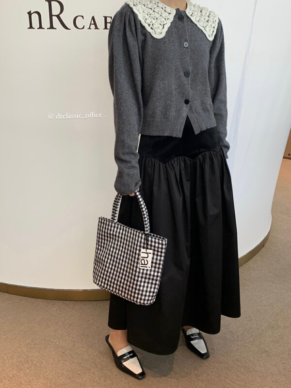 New in autumn!【DT CLASSIC】Fashion solid color mid-length skirt D5062# JHY