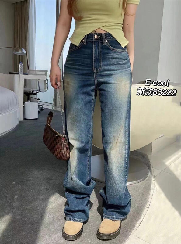 Autumn models are new! [Clothes and denim] Fashionable retro old jeans 83222# HJY