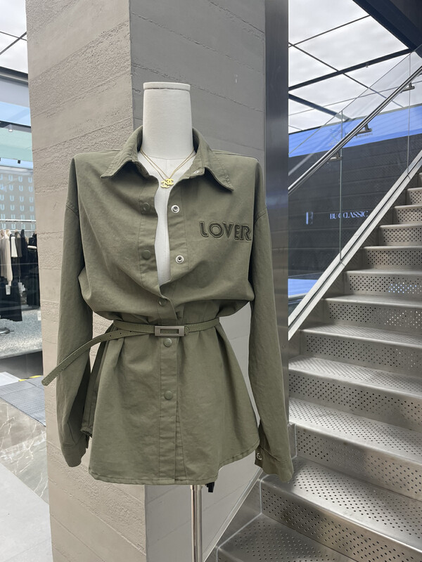 New in autumn! [GDN] Loose and simple all-match shirt (with belt) K071-1# HYY