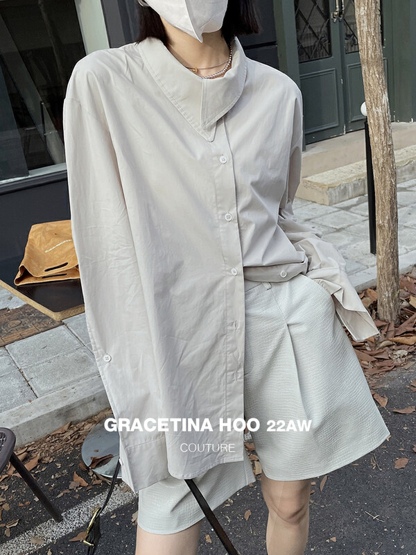 Original price 88.99! [GRACETINA HOO] Design niche loose Korean style shirt CS925