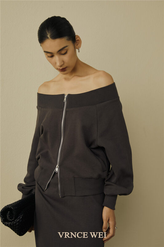 New in early autumn! [VRNCE] One-shoulder zipper fashion short jacket 5307A# XYJ