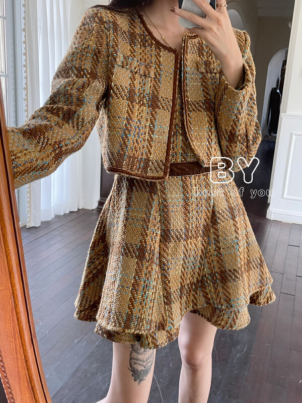 Autumn is new! [BEST OF YOU] High-quality fried street jacket small fragrant French short coat 9933# HBX