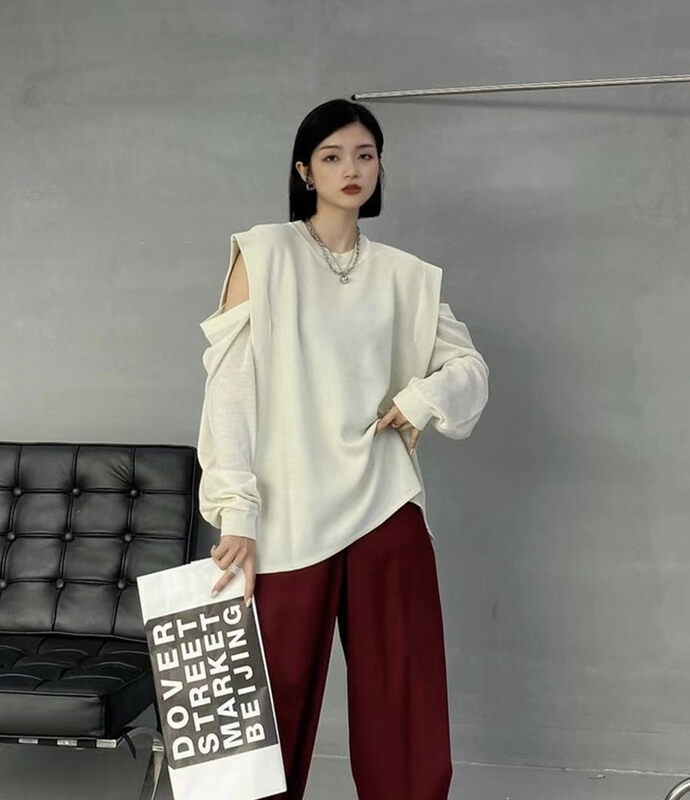 New in autumn! [HYSO] Off-the-shoulder pullover all-match warm sweater 1569# XJ