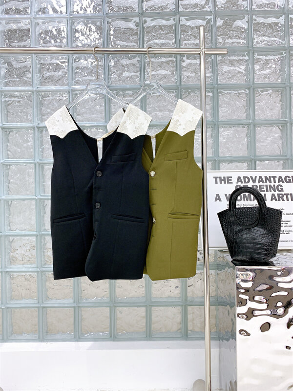 New in early autumn! [DT CLASSIC] Korean version of the contrast color design vest YS1-YS1-XC15-70259# GYJ