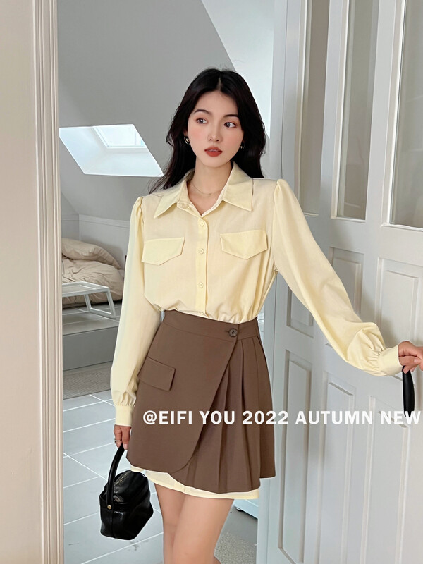 New in early autumn!【EI FI YOU】Korean version stitching fake two-piece dress 5126# LSL