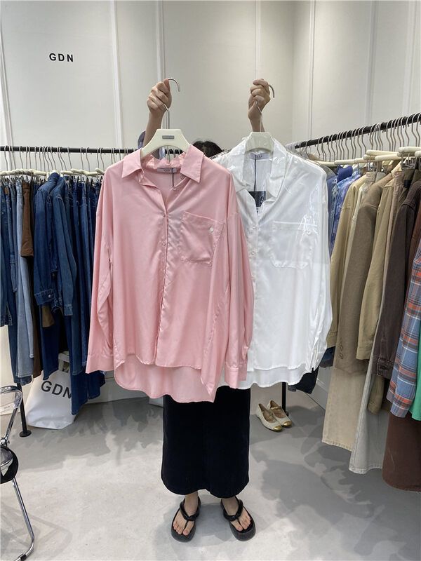 New in autumn!【GDN】Casual all-match solid color shirt F002# OZQ