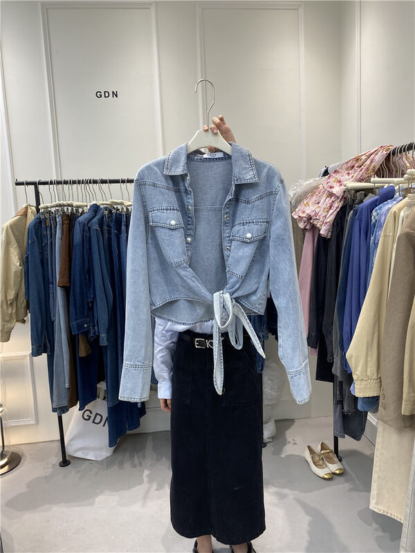 New in autumn! [GDN] Niche design strappy denim jacket F009# OZQ