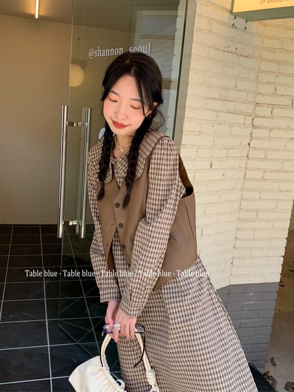 New in early autumn!【TABLE BLUE】Korean retro style dress 3034# LSW