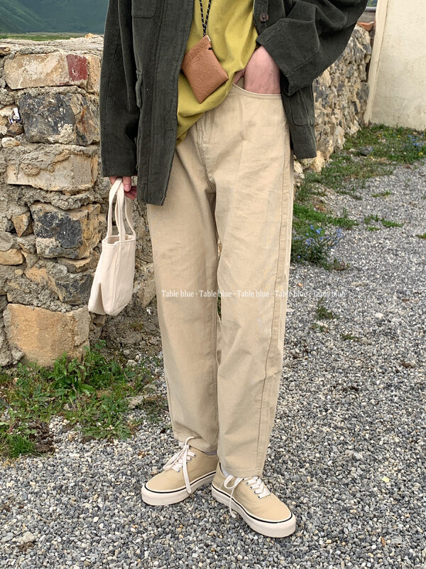 New in early autumn!【TABLE BLUE】Korean version of retro corduroy casual pants 3019# LSW
