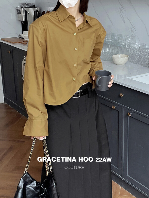 [GRACETINA HOO] Irregular hem shirt CS6278