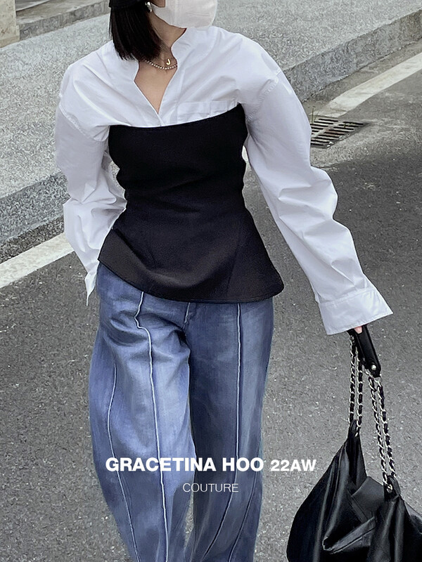 [GRACETINA HOO] Multi-wearing design sense waist tube top small outer lining vest/sling BX173# CQW