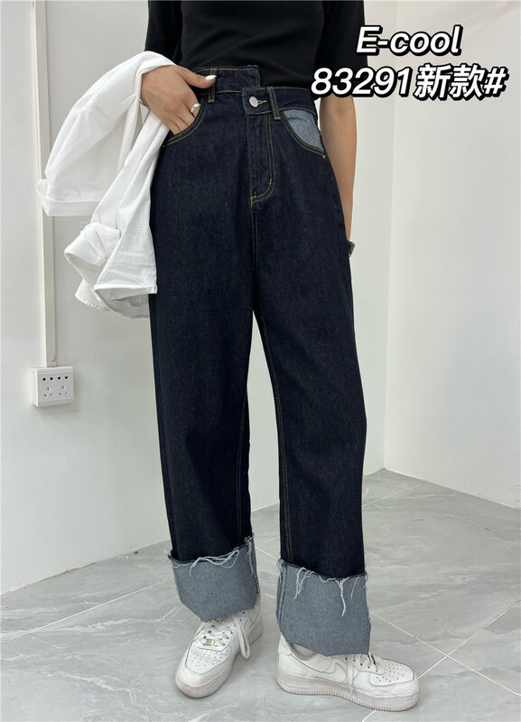 Autumn is new! [Clothes and denim] Korean casual straight jeans 83291# HJY