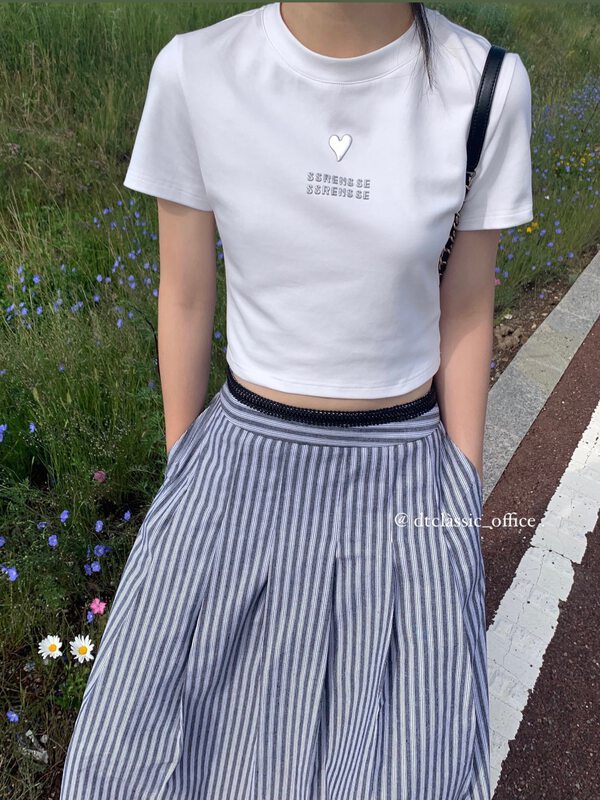 New in early autumn!【DT CLASSIC】Love Fashion Letter Print Short Sleeve T-Shirt 4944# XYJ