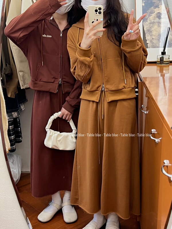 New in autumn!【TABLE BLUE】Korean loose elastic waist skirt T3094# LSW