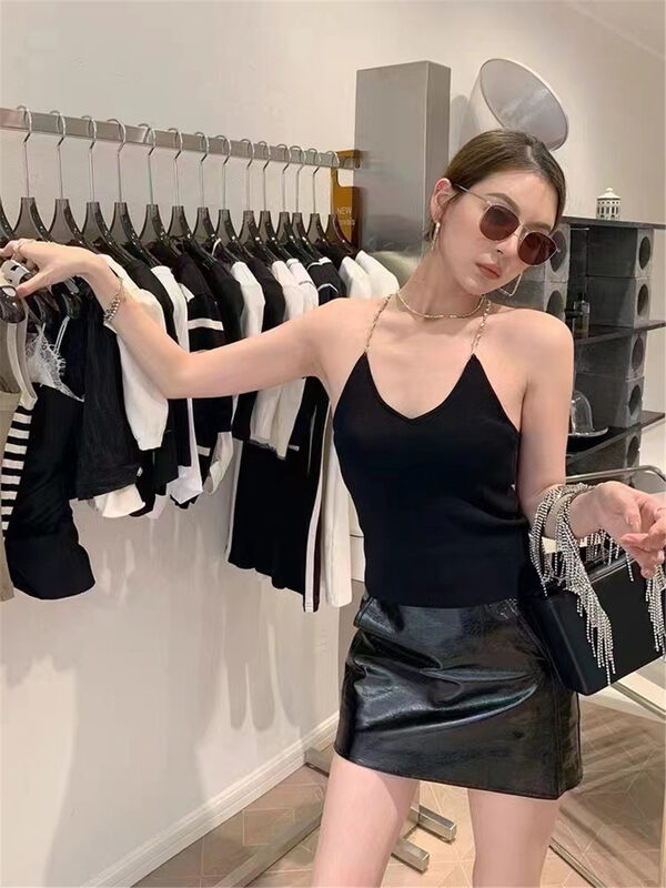 Autumn models are new! [66 clothing] Hot girls show thin knitted vest/sling (with detachable sling) L5585# JJ