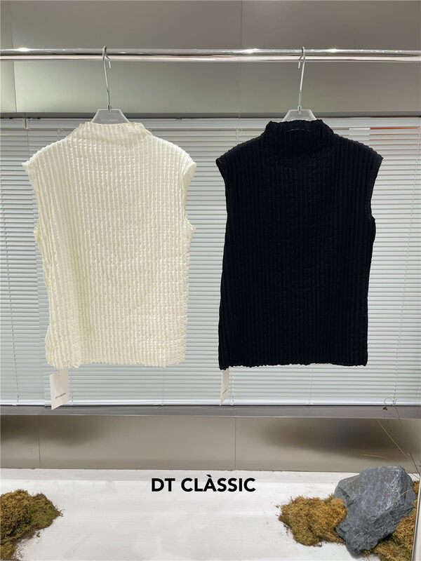 New in early autumn! [DT CLASSIC] stand-up collar high-end minimalist vest/sling D5005-L1# JHY