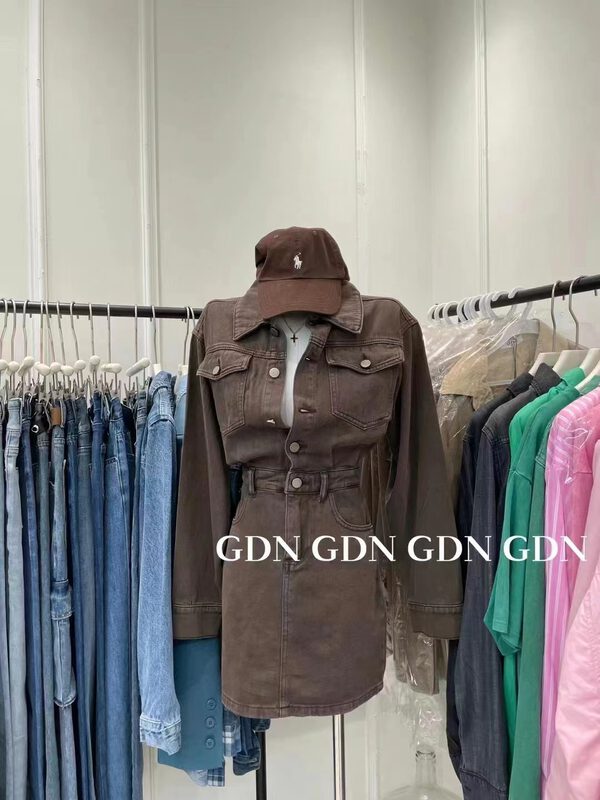 Autumn is new! [GDN] Fashionable long-sleeved casual waist denim dress 97086# OZQ