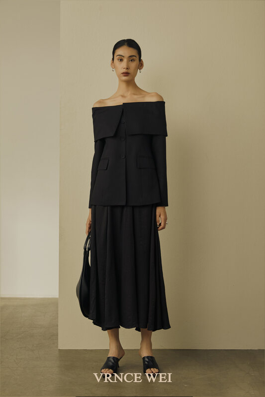 New in early autumn! [VRNCE] One-shoulder temperament and thin shirt 5312# XYJ
