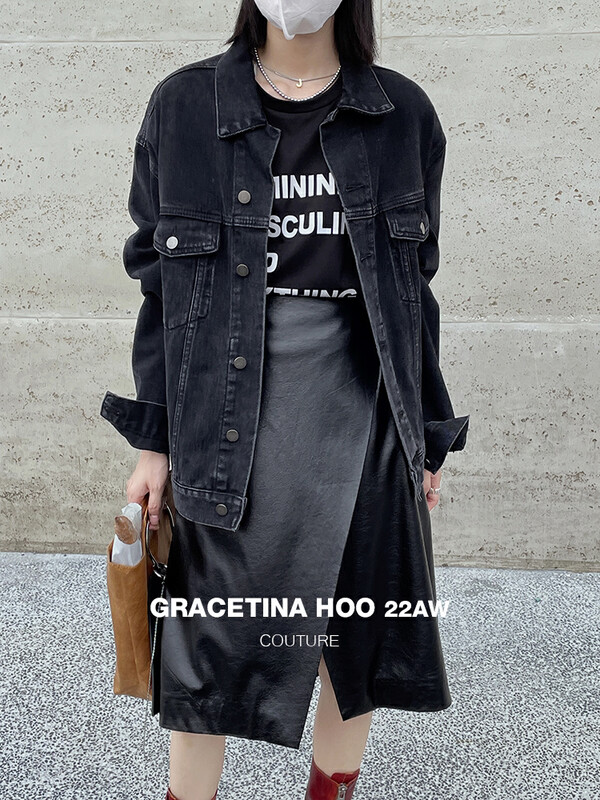 【GRACETINA HOO】Heavy Industry Washing Outline Casual Denim Jacket N105-1