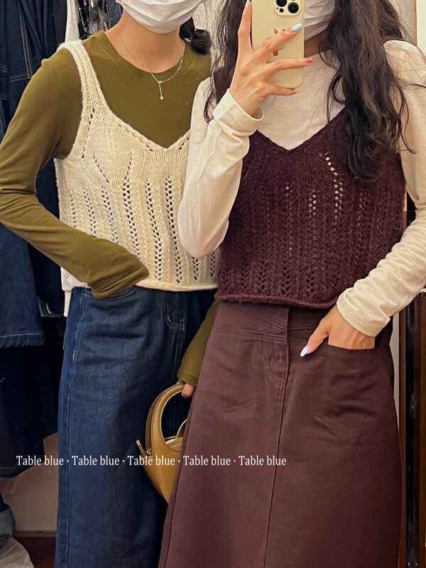 New Autumn!【TABLE BLUE】Korean Simple Sweater Vest/Sling 3107# LSW