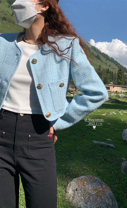 New in early autumn!【IN BY IN】Single-breasted simple and thin short coat 1055# ZJY