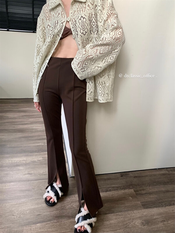 New in early autumn! [DT CLASSIC] niche personality slim slit casual pants D4846-L1# JHY