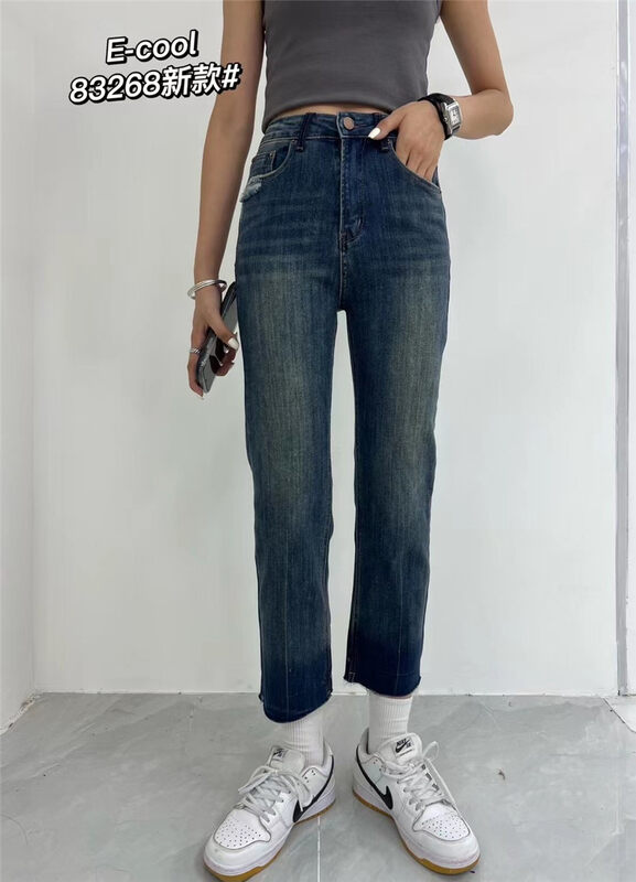 New in autumn! [Clothes and denim] Retro cigarette pipe jeans 83268# HJY