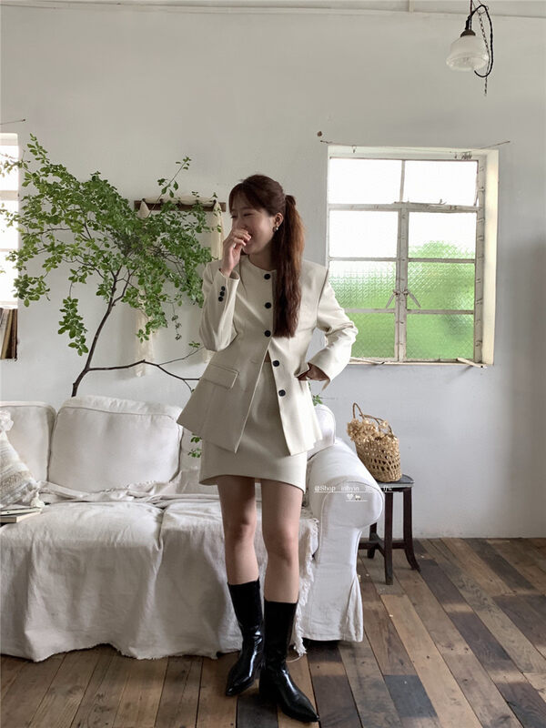 Autumn is new! [IN BY IN] round neck temperament all-match suit 1166# ZJY