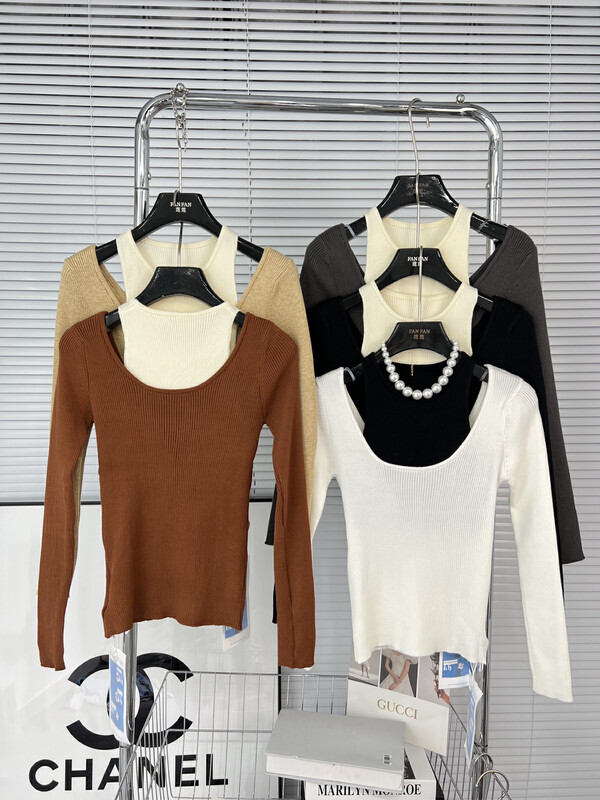 New in autumn!【BAOBAO（FAN FAN）】Fashionable two-piece knitted sweater 0719# OZQ