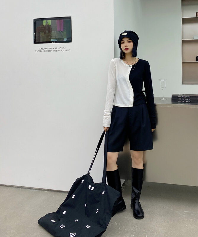 New in early autumn! [HYSO] Simple and versatile color-blocking sweater 5213# XJ