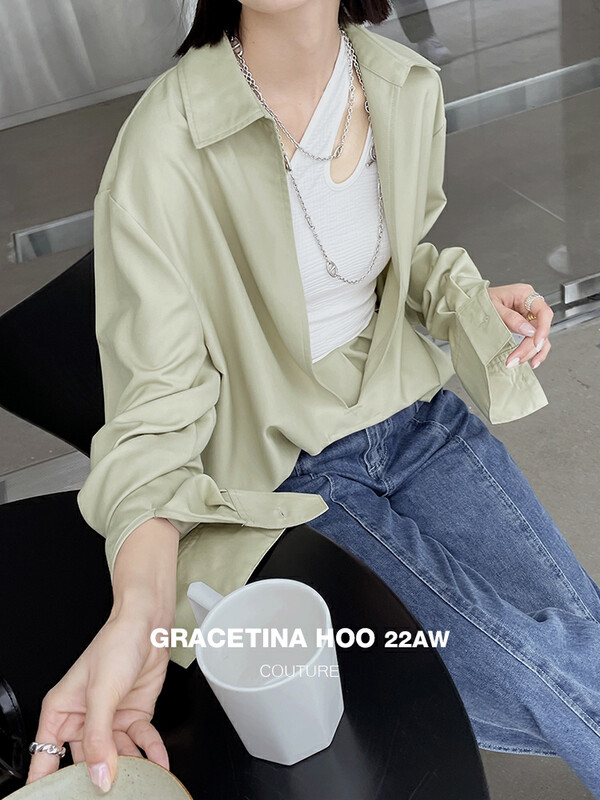 [GRACETINA HOO] niche deep V vest and shirt suit shirt (special item without vest) CS5041-1# CQW