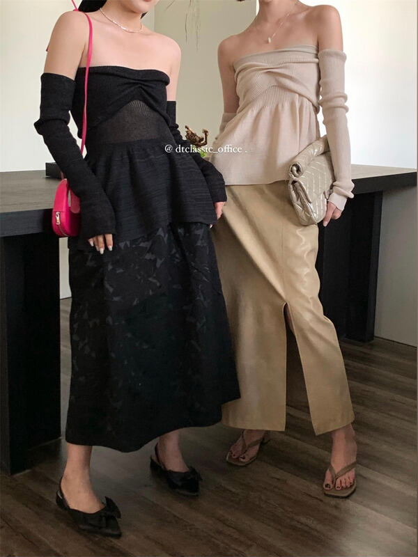 New in early autumn! [DT CLASSIC] Korean mid-length split leather skirt D4939-L1# JHY