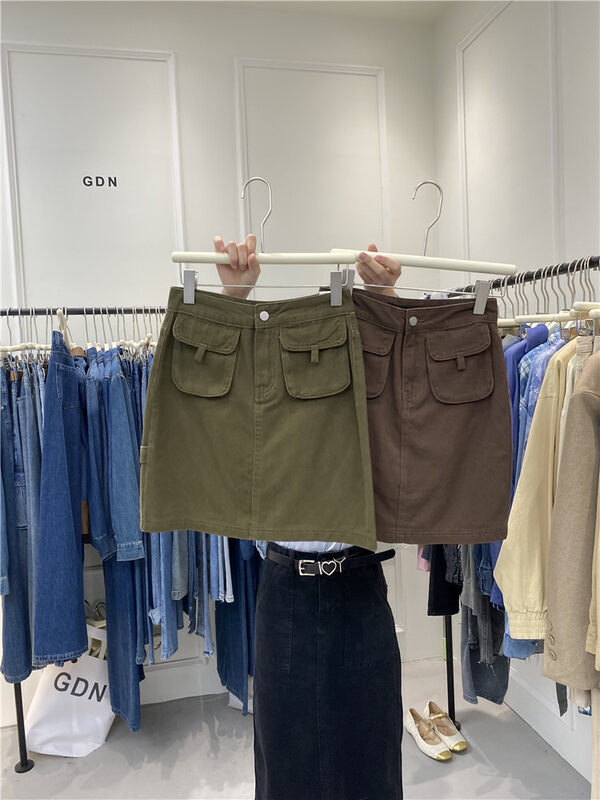 New in autumn! [GDN] High waist and slim tooling denim skirt 98089# OZQ